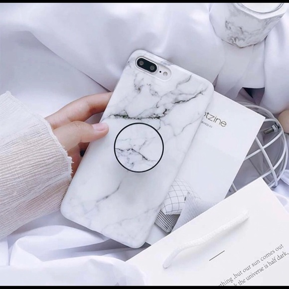 Marble + PopSocket iPhone Case - Picture 2 of 6
